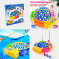 Electric Musical Lightning Battery Operated Fishing Toy Game Set For Kids Boys and Girls - Electrical Rotating 15 Fish Games Music and Sound Toys