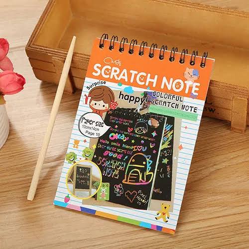 Scratch Note Black Cardboard Creative DIY Draw Sketch Notes for Toy Notebook School Supplies