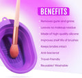Silicone Brush Cleaner And Soap Holder Foldable Cleaning Basket