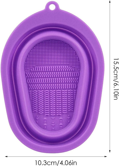 Silicone Brush Cleaner And Soap Holder Foldable Cleaning Basket