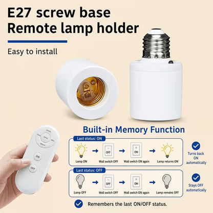 AC110-240V Intelligent E27 Lamp Base Remote Control/5.8G Radar Sensing Lamp Holder Converter for LED/Energy-saving /Incandescent