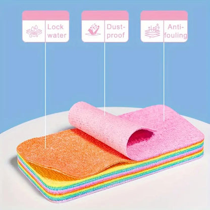 LEARJA Rainbow Multi-layer Rag Rainbow Cleaning Cloth Cloth That Can Be Torn Towel