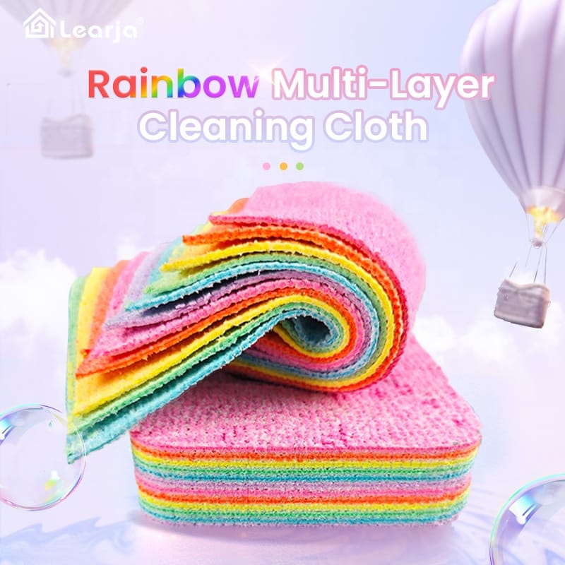 LEARJA Rainbow Multi-layer Rag Rainbow Cleaning Cloth Cloth That Can Be Torn Towel