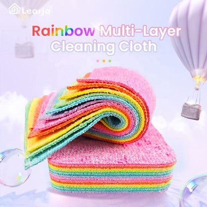 LEARJA Rainbow Multi-layer Rag Rainbow Cleaning Cloth Cloth That Can Be Torn Towel