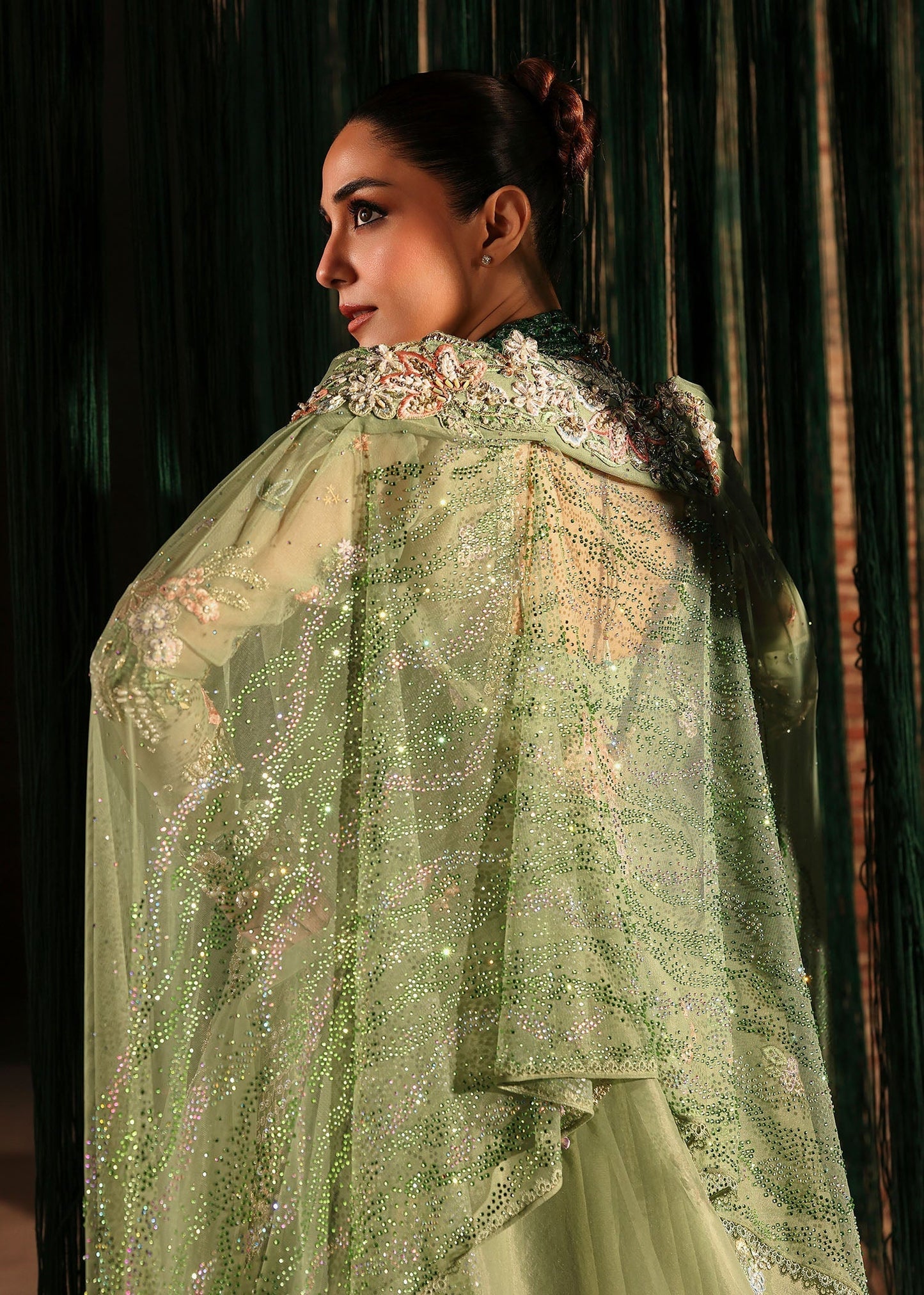 MATWALI | Mint Sequinned & Adda Work Embroidered Unstitched Suit | MATWALI