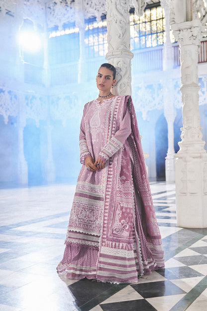 Design 11B | Printed Embroidered Lawn Unstitched Suit with Cotton Net Dupatta