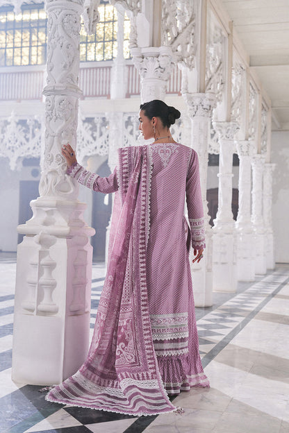 Design 11B | Printed Embroidered Lawn Unstitched Suit with Cotton Net Dupatta
