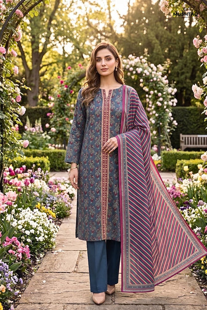 Mushtaq 3Pcs Unstitched Printed Lawn Suit Aiman Collection Desgin - 5
