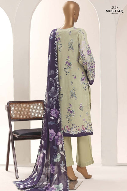 Mushtaq 3Pcs Stitched Printed Lawn Sadabahar Collection Desgin - 7