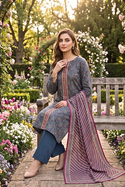 Mushtaq 3Pcs Unstitched Printed Lawn Suit Aiman Collection Desgin - 5