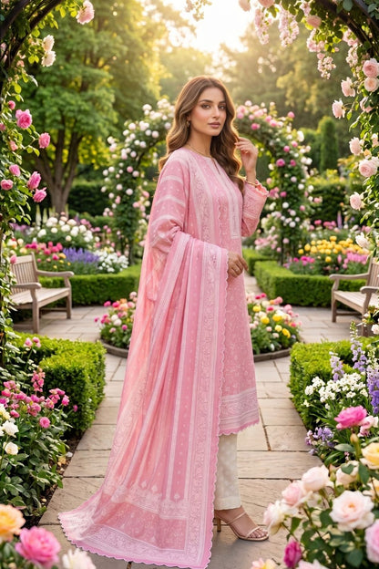 Mushtaq 3Pcs Unstitched Printed Lawn Alveena Collection Desgin - 5