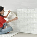 3D Wall Sticker White Brick Sheet – Waterproof Self Adhesive Wallpaper For Bedroom, Living Room, And Home Décor – Size (2x2.5FT) | Pack Of 1