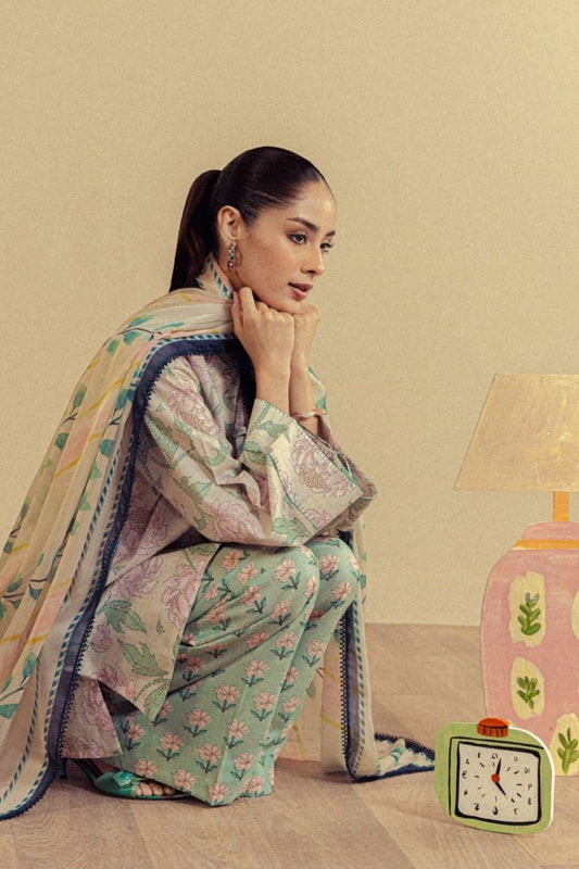 Zara Shahjahan 3 Pc Unstitched  Printed Lawn Suit Mireya-5A