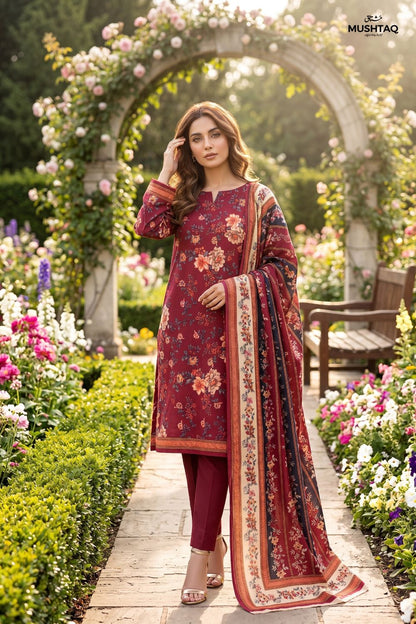 Mushtaq 3Pcs Unstitched Printed Lawn Suit Emaan Collection Desgin - 7