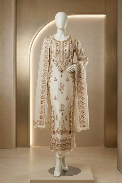 Crystal Charm Bridal Wear by MCS Unstitched Handmade Silk Shirt