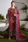 AM-24 | Printed Chiffon Unstitched Suit with Embroidered Organza Details