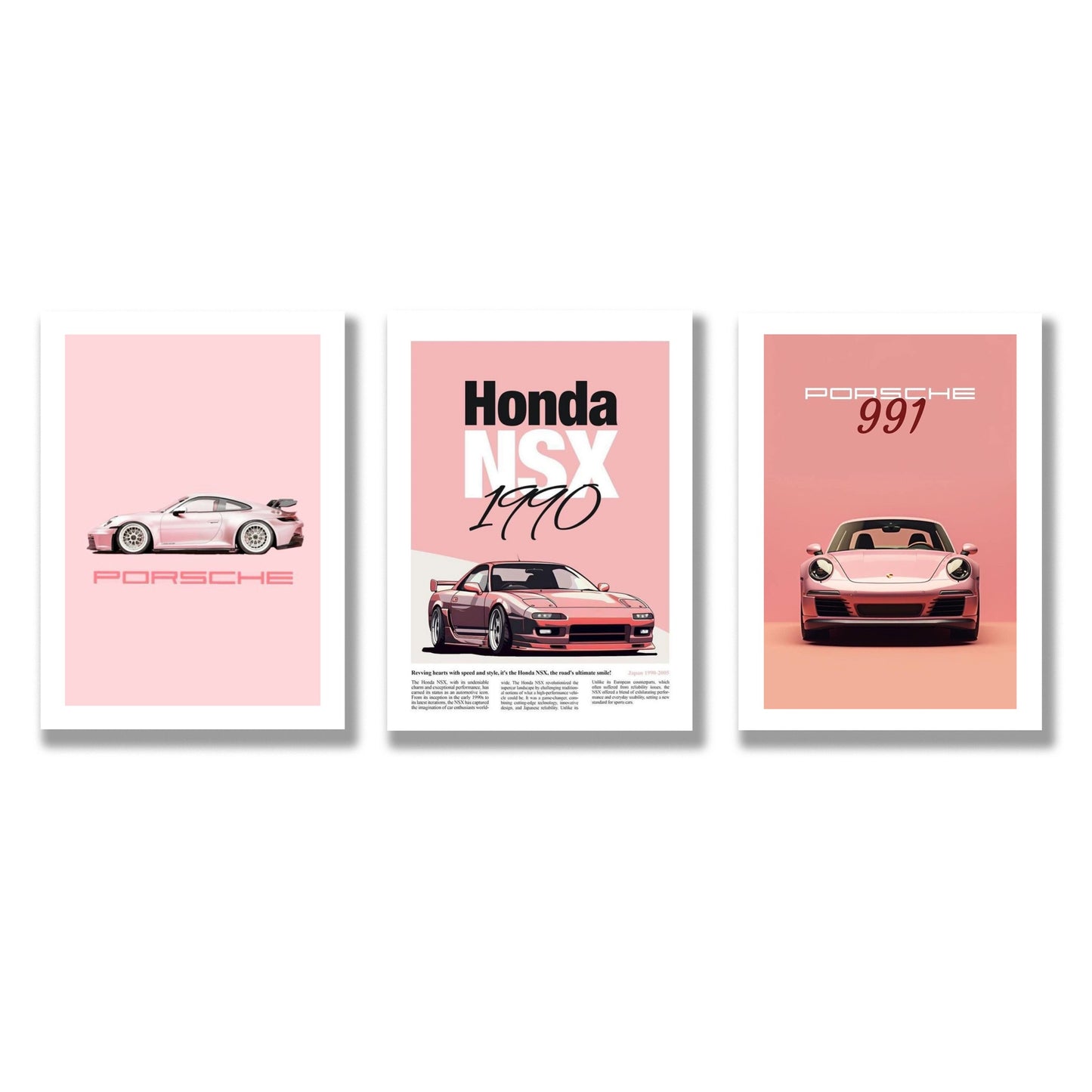 Set of 3 Premium Wall Art Photo Tiles – Modern Home Decor Sets 8x11