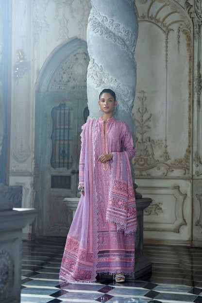 Design 2A | Mirror Embroidered Lawn Unstitched Suit with Chiffon Dupatta