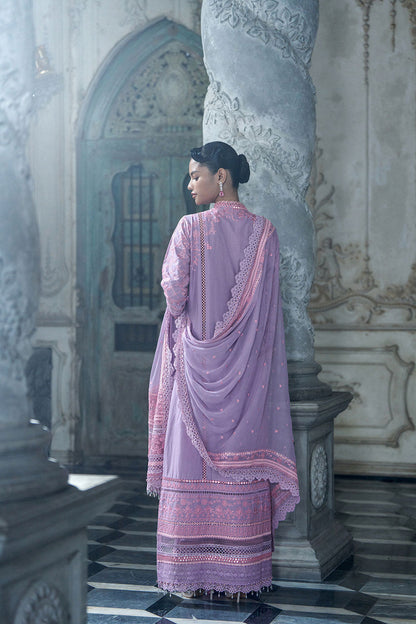 Design 2A | Mirror Embroidered Lawn Unstitched Suit with Chiffon Dupatta