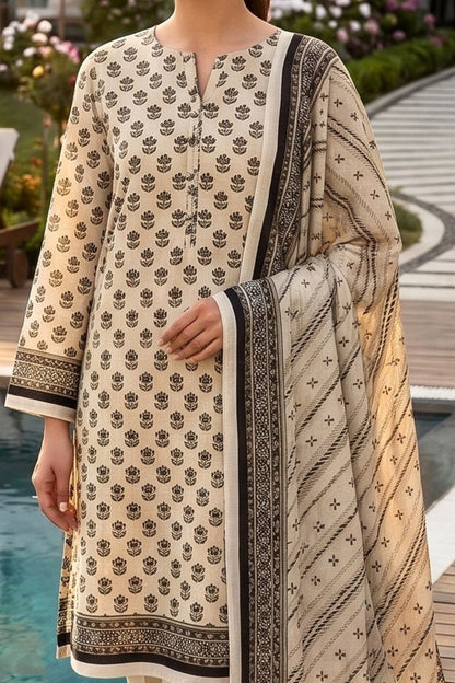 Mushtaq 3Pcs Unstitched Printed Lawn Hoorain Collection Desgin - 7
