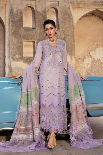 Saira * Shakira Bloom 3Pc Unstitched Embroidered Lawn Suit AMBRE 7-B