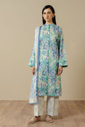 Zara Shahjahan 3 Pc Unstitched  Printed Lawn Suit Elaris-6B