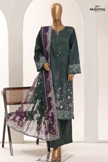 Mushtaq 3Pcs Stitched Printed Lawn Sadabahar Collection Desgin - 14