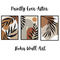 Set of 3 Abstract Botanical Wall Art Frames – 8x11" MDF with Sticky Backing
