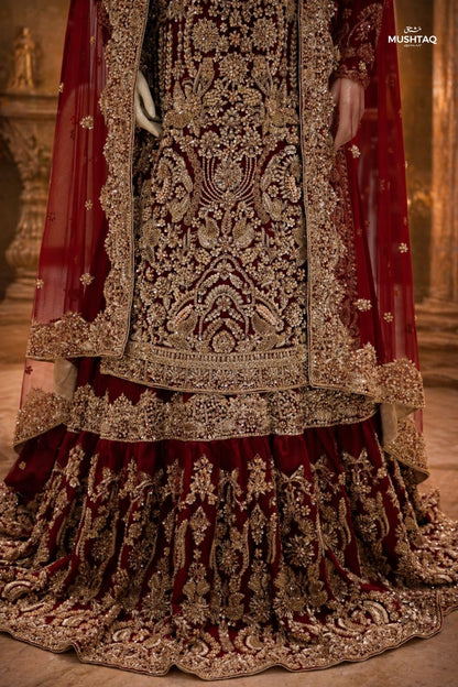 Noor e Barat Bridal Wear by MCS Unstitched Handmade Chiffon Farshi Bridal Wear