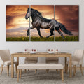 3 Pc Black Horse Wall Décor Photo Tiles | Low Quality
