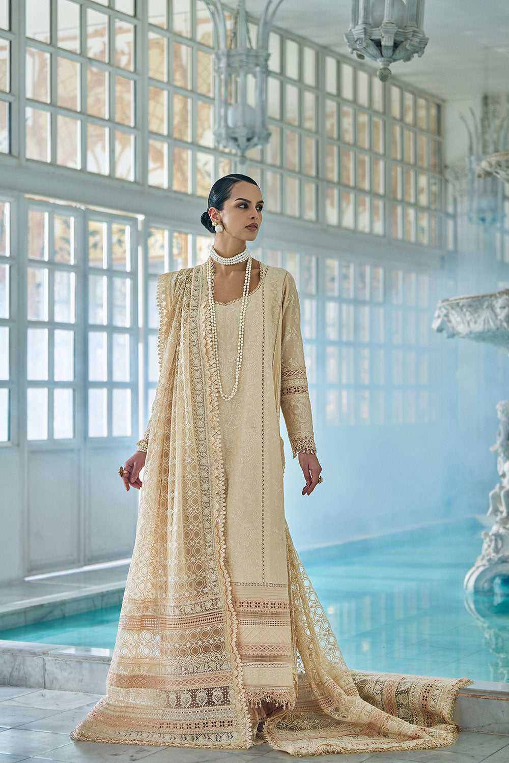 Design 3A | Embroidered Lawn Unstitched Suit with Net Dupatta