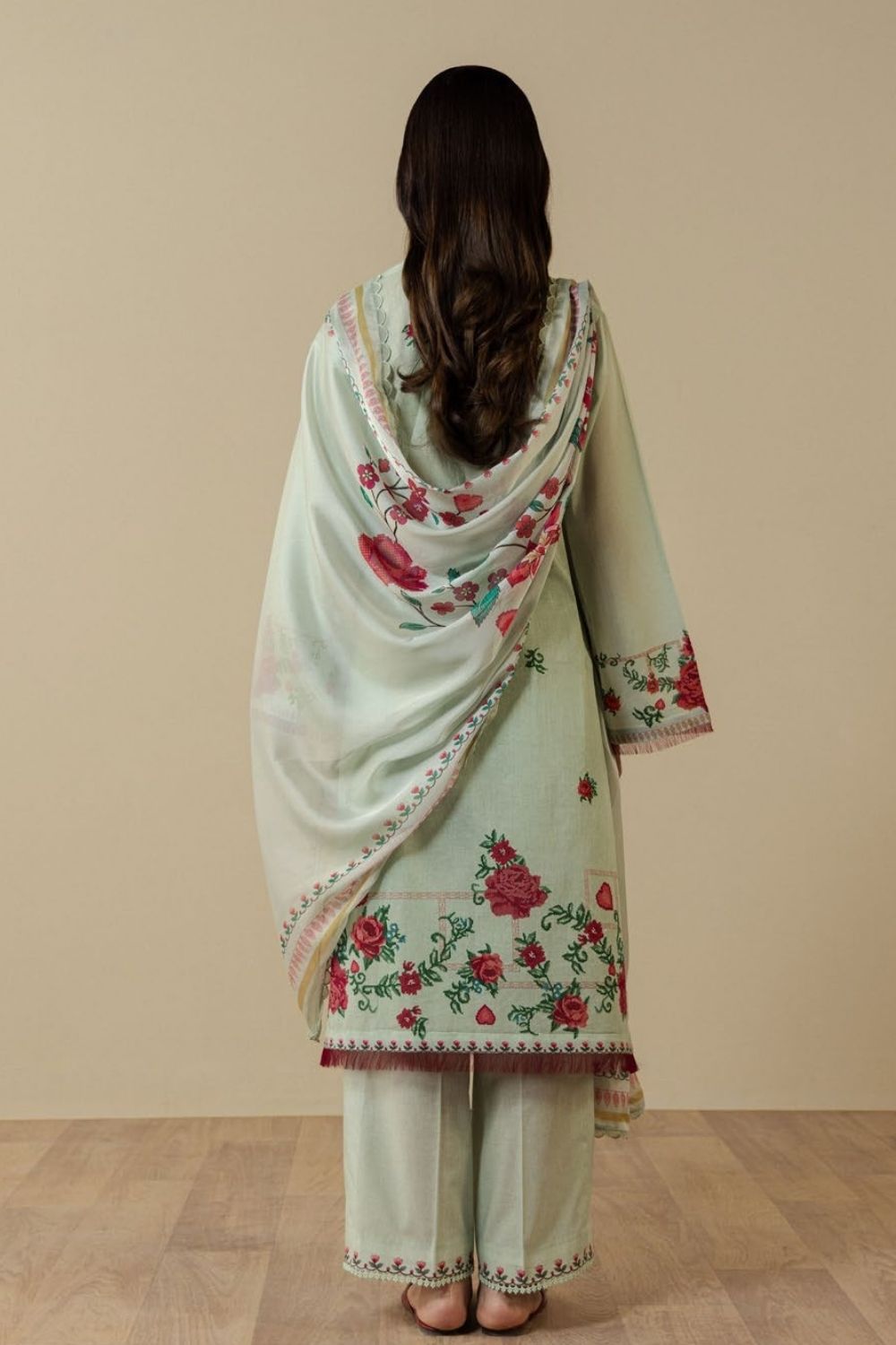 Zara Shahjahan 3 Pc Unstitched  Printed Lawn Suit Ismeria-8A