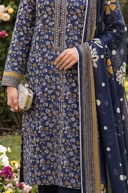 Mushtaq 3Pcs Unstitched Printed Lawn Alizy Collection Desgin - 7