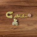 Mashallah Safety Pin with Rhinestone Bear Charm – Islamic Baby Gift & Protection Accessory