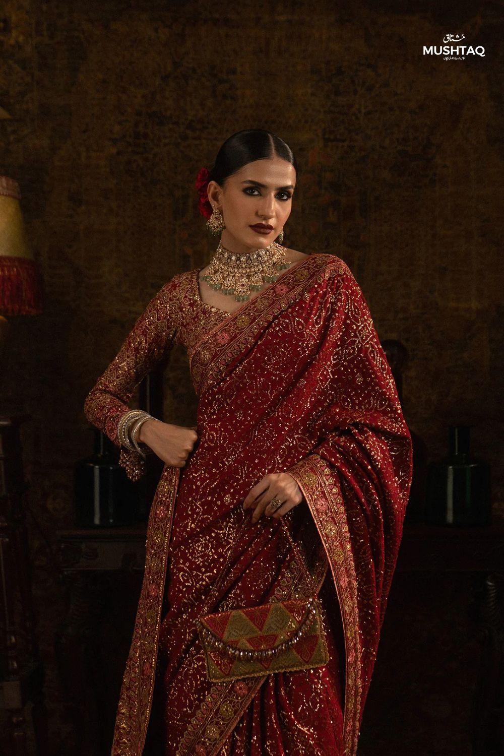 Sari Edit | Embroidered Medium Silk Saree with Organza Detailing | A2501