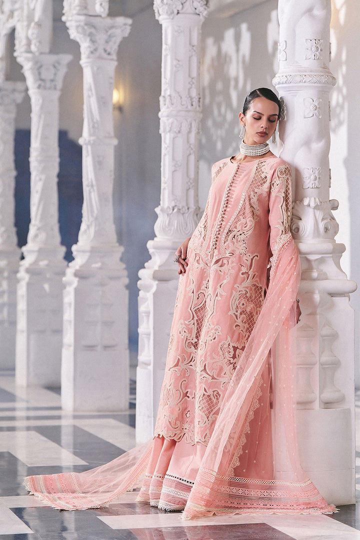 Design 5B | Laser Embroidered Lawn Unstitched Suit with Net Dupatta