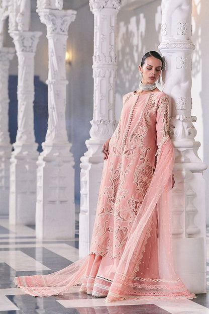 Design 5B | Laser Embroidered Lawn Unstitched Suit with Net Dupatta