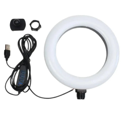 6-Inch Multi-Position Fill Light Selfie Ring Light with Tripod Stand Phone Holder 3 Color Modes USB Powered Multicolor