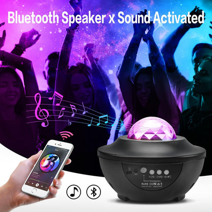 Galaxy Star Projector Lamp | LED Nebula Universe Effect & Built-in Speaker