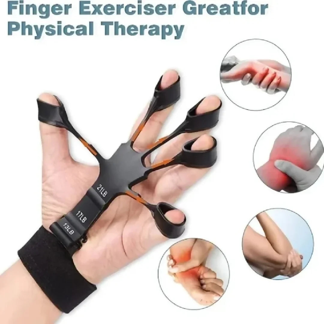 Adjustable Hand Grip Strengthener Finger Exerciser - Hand Therapy Trainer Grip Strength Trainer for Fitness Rehabilitation - Arthritis Relief