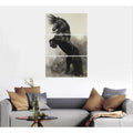 3 Pc Black Horse Wall Décor Photo Tiles | Low Quality