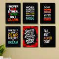 Set of 6 Motivational Wall Art Wooden Phototile Frames for Wall Decor