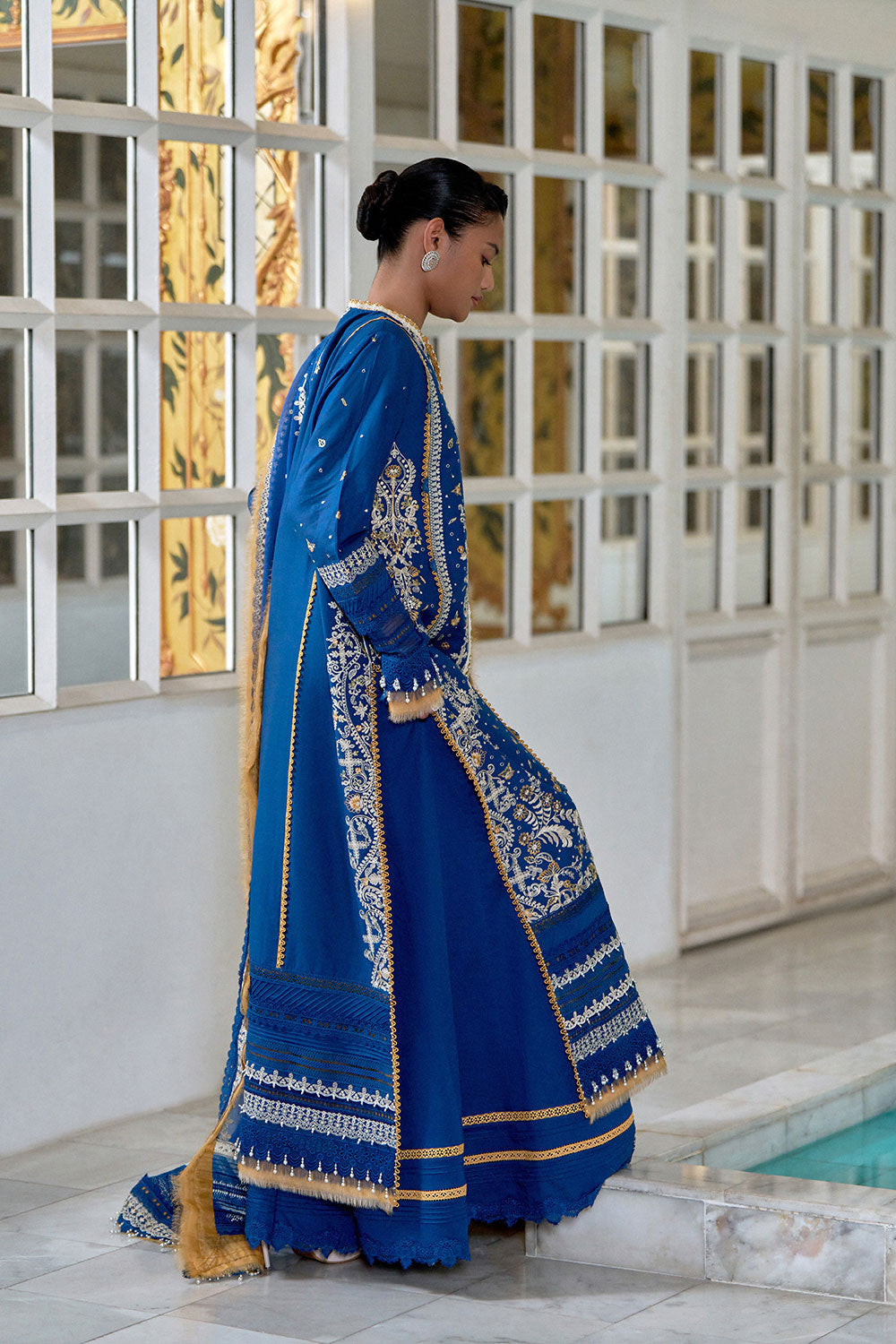 Design 8A | Embroidered Lawn Unstitched Suit with Chiffon Dupatta