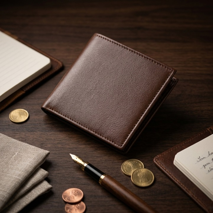 Premium Men’s Wallet Genuine Leather Slim Bifold Wallet for Men Stylish Durable Design Multiple Card Slots Secure Cash (Black)