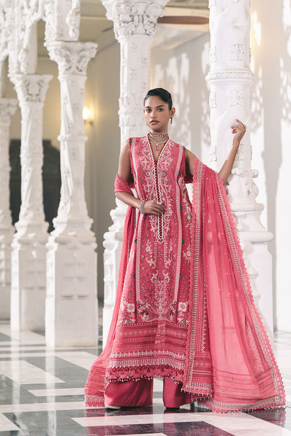 Design 8B | Embroidered Lawn Unstitched Suit with Chiffon Dupatta