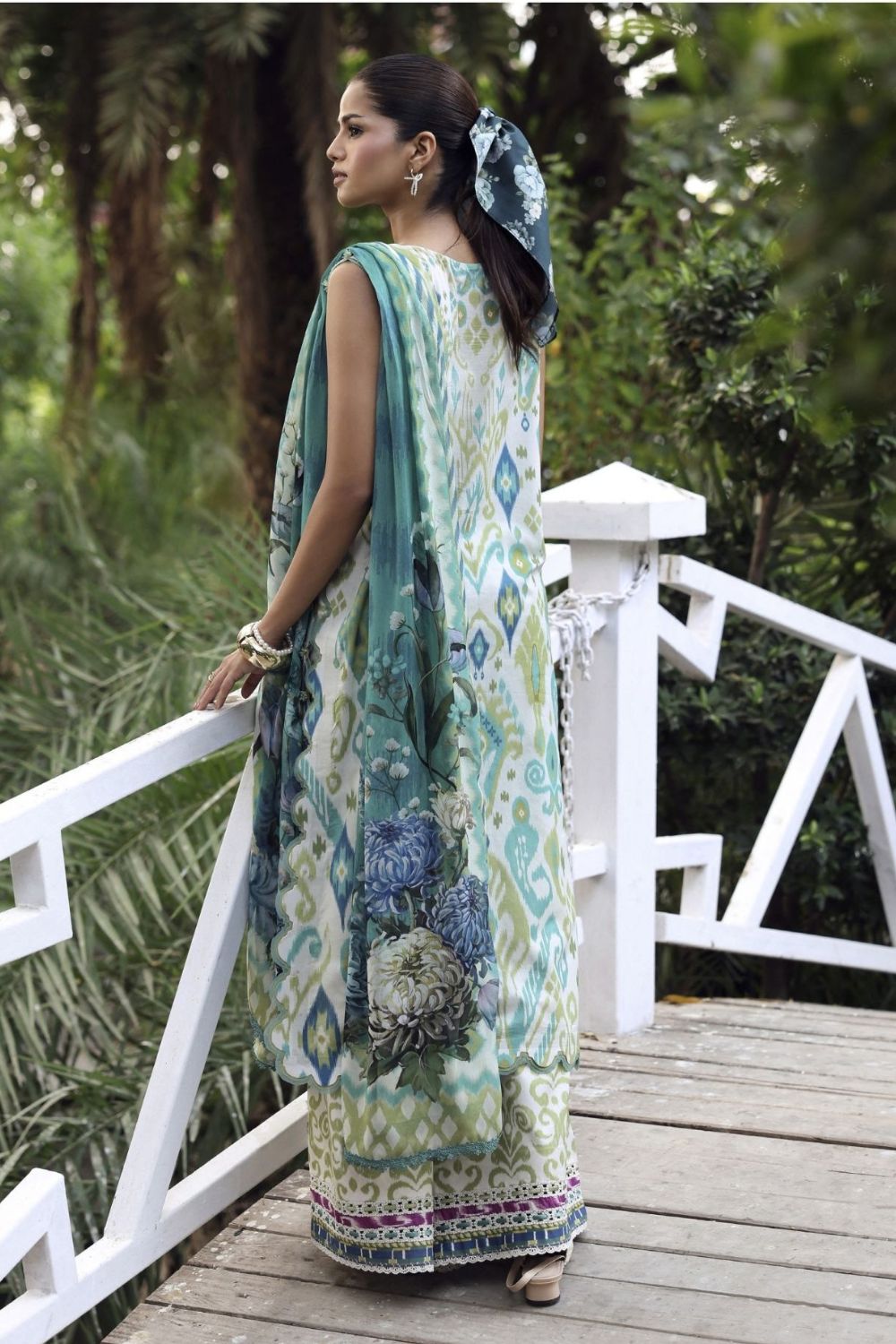 Elaf Premium 3Pc Unstitched Belladore  Printed Chiffon Suit EPA-2B JUNE