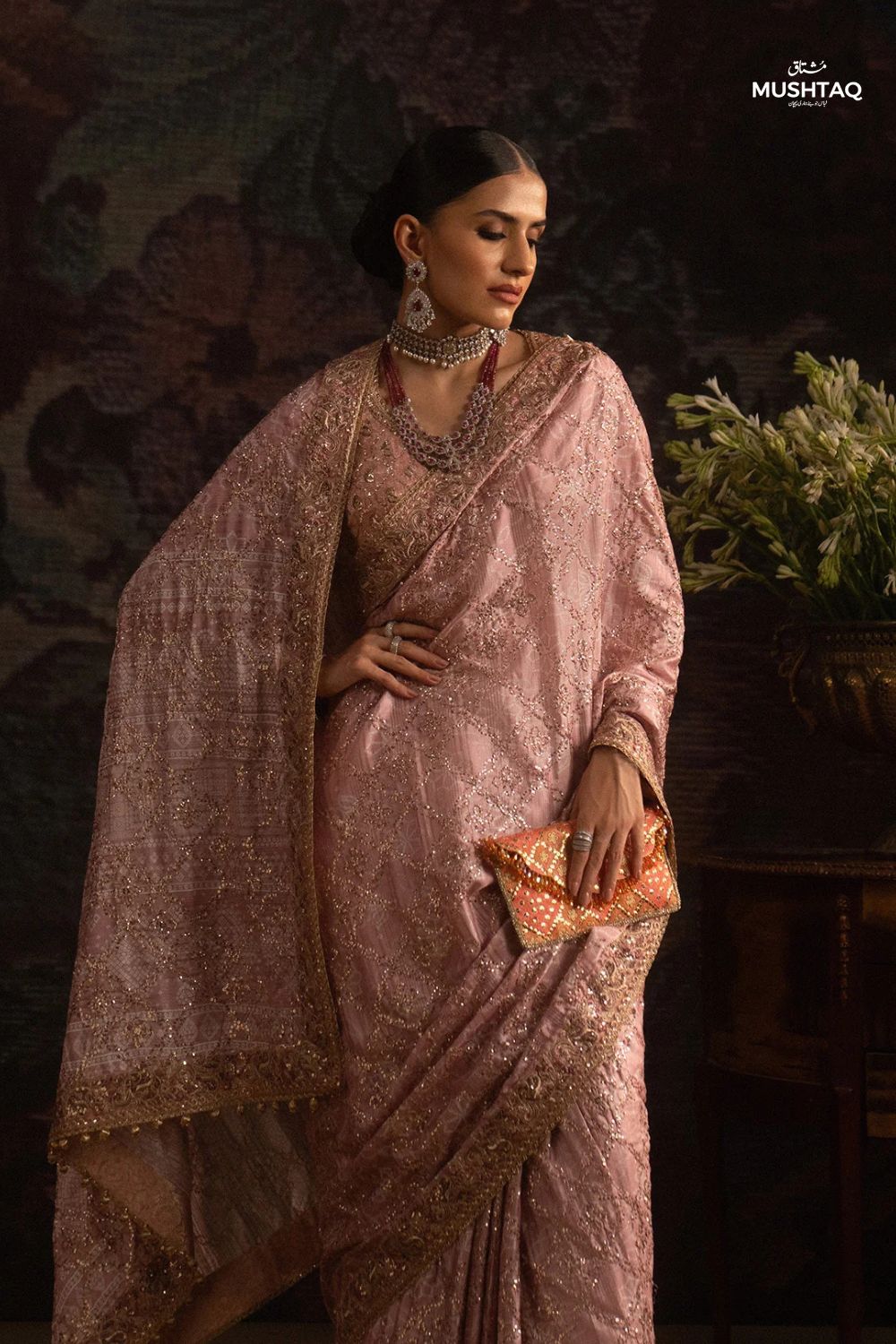 Sari Edit | Embroidered Jamawar Bodice & Tussar Silk Saree | A2506