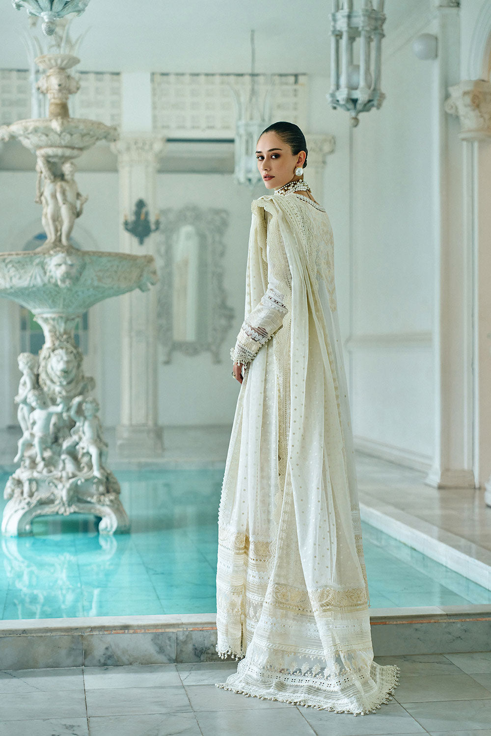 Design 9A | Embroidered Lawn Unstitched Suit with Printed Cotton Net Dupatta