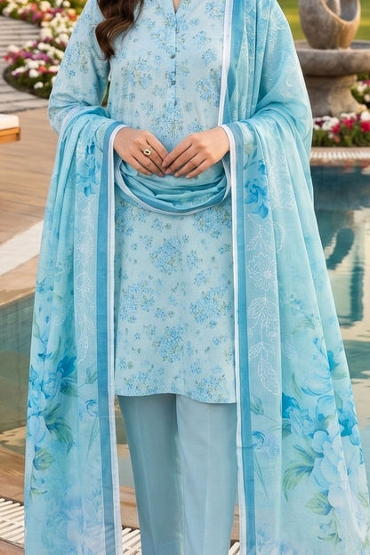 Mushtaq 3Pcs Unstitched Printed Lawn Hoorain Collection Desgin - 3