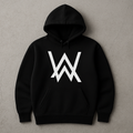 New Summer Collection Full Black Hoodie with WA Print for Men and Boys – Comfortable, Fashionable &amp; Casual Wear - Medium